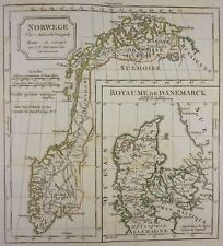 CARTE ANCIENNE NORVEGE DANEMARK VAUGONDY DELAMARCHE GRAVURE