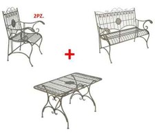 Set 4 pezzi tavolino due sedie