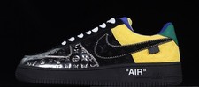Nike Air Force 1 '07 Low nero giallo silver LV Taglie 42 43 44 reso gratis
