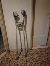 stampelle ortopediche canadesi per adulti 2 unità colore grigio regolabili 