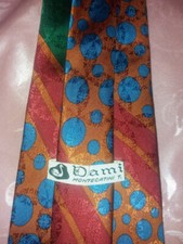 CRAVATTA UOMO NUOVA PURA SETA SILK SOIE TIE FANTASIA FIRMATE ''DAMI''