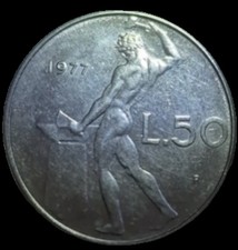 AU 1977 R Italy 50 Lire KM#