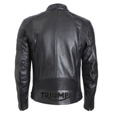 Giacca Moto Pelle Uomo Triumph Braddan Bestia Nera Giacca Motociclista Pelle di Vacchetta