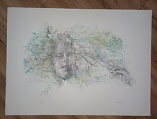 RENZO VESPIGNANI LITOGRAFIA FIRMATA E NUMERATA  VOLTO 75,5X56 CM 1980