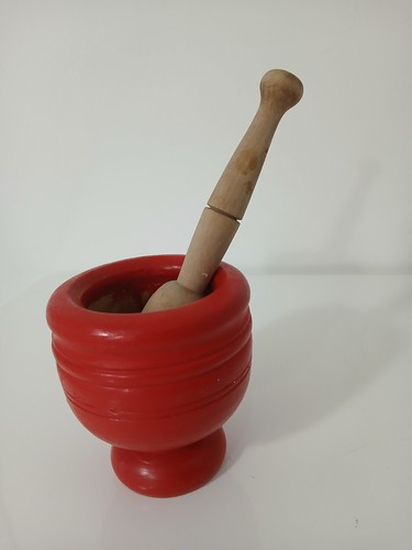 Mortaio legno con pestello - in,