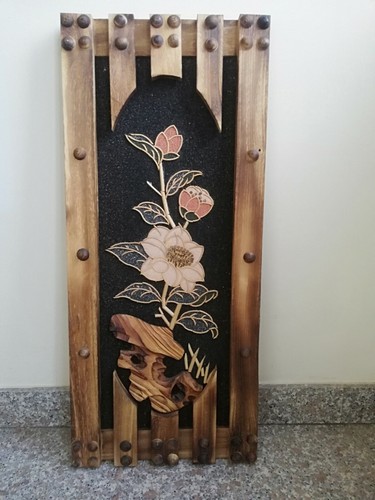 Quadro legno floreale 90x40 - quadro, in