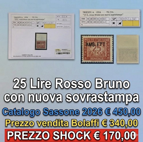 Trieste 1954 segnatasse 25 - trieste,
