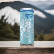 5x Bevanda energetica alle bacche di vaniglia ghiacciate Crazy Wolf 0,33