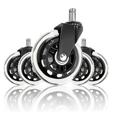 Ruote per sedia da ufficio (set da 5 pezzi) con asta da 10 mm x 22 mm, (D3W)