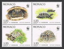 Monaco 1778-1781a blocco, MNH. Mi 2046-2049. WWF 1991. Tartarughe Testudo Hermanni.