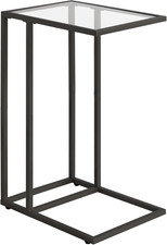 Tavolini Bassi, Tavolino a Forma Di C, Tavolino Laterale Da Divano in Vetro Temp