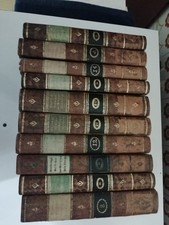 10 libri antichi rilegati in pelle lingua tedesco