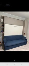 letto matrimoniale a scomparsa Con Divano Contenitore, Con Armadio E Specchiera 