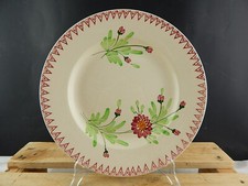 VINTAGE VASSOIO PIATTO PORTATA CERAMICA FRANCESE COUNTRY CHIC DECORO A MANO