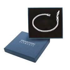 Bracciale Tennis Bianco Swarovski Elements Cristalli Originali 2mm in Acciaio