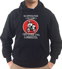 Felpa Con Cappuccio KJ1707 Mai Sottovalutare un Uomo che Guida Lambretta Scooter