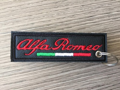 Portachiavi ricamato alfa - portachiavi,
