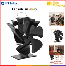 Ventilatore Stufa a Legna Alluminio 5 Pale Termoventilatore Camino per Bruciare Legna