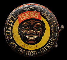 Rara prima pubblicità croata ISKRA Zagabria scarpa nera latta lucida 1920