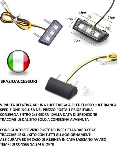 Luce targa moto - per, portatarga