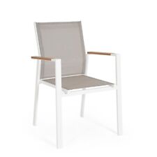 Sedia Da Esterno Con Braccioli Alluminio E Textilene Heta Bianca Bizzotto - 4 PZ