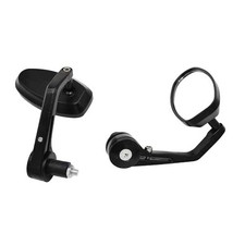 Specchi specchietti bar-end ovali universali colore nero con supporto 2pz