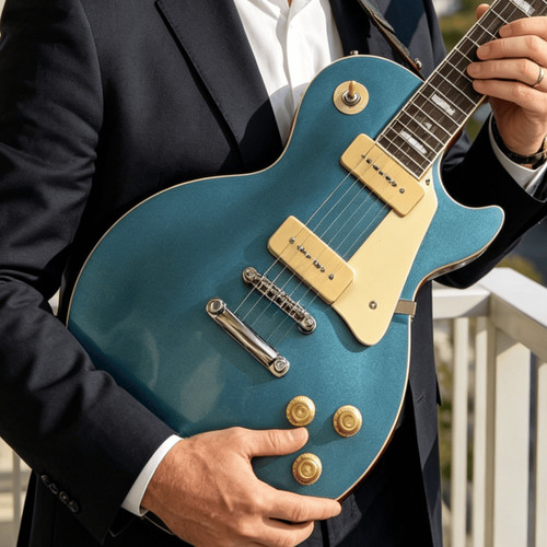 Metal blue p90 pickups - blue,