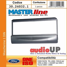 MASCHERINA AUTORADIO 1 DIN ADATTATORE FORD FOCUS 1996>2002 COLORE GRIGIO CHIARO