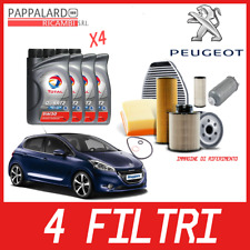 KIT TAGLIANDO 4 FILTRI PEUGEOT 208 1.4 HDI 68CV 50KW >03/2012 + OLIO TOTAL 5w30