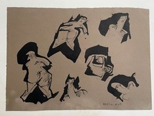 MARIO MARTINI 1931-2006 IL LIGABUE ROMANO GOUACHE A CHINA 1969