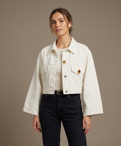 Giacca jeans vicolo bianca - jeans,