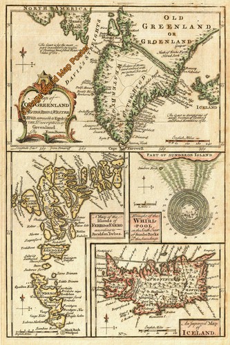 Poster vintage 1747 mappa del