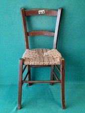 VECCHIA SEDIA IMPAGLIATA CORDONCINO ANNI '70 LEGNO MASSELLO FATTA A MANO. BC8