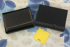 Portafoglio nero Mandarina Duck Stitch con scatola ed etichetta borsellino