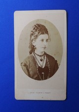 Foto epoca antica CDV Firenze Luigi Corsini Via De' Neri Donna Gioielli Moda