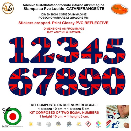 Adesivi numeri riflettenti
