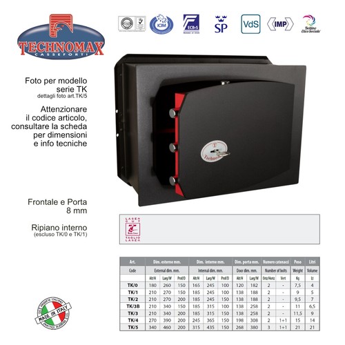 Cassaforte 21x34x20 hxlxp - tk/3,