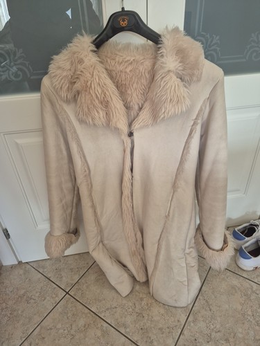 Cappotto beige con pelliccia - cappotto,
