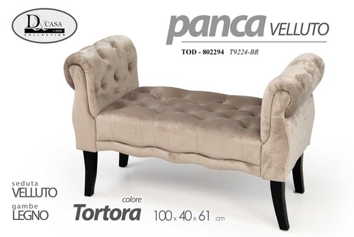 Panca classica legno velluto - panca,