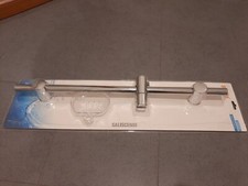 Saliscendi cromato soffione doccia regolabile in altezza porta sapone 70 cm 