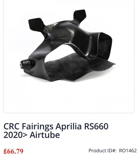 Tubo aria carena aprilia - aria, rs