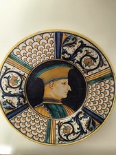 Piatto ceramica maiolica Deruta 29 cm. Anni 40