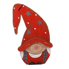 Gnomo legno ragazza rosso cm