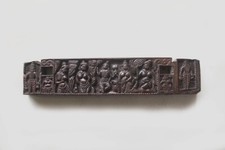 Antico Tempio Architettonico Pannello Legno Orizzontale Architrave Trave Decorazione Indiana