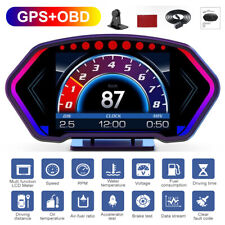 2024 Auto HUD OBD2+GPS Head-Up Display Computer Tachimetro Allarme Luce Ambiente