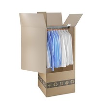 1 PEZZO SCATOLE ARMADIO per ABITI TRASLOCHI 50X50X120cm DOPPIA ONDA