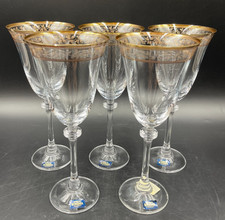 Servizio Calice Calici Bicchiere vino cristallo BOEMIA BOHEMIA oro ornamentale