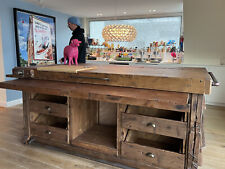 Isola cucina piano Snack estraibile AMBURGO INDUSTRIAL legno massello SU MISURA