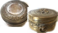 ANTICO COFANETTO SCATOLETTA  PORTA PILLOLE -VINTAGE BIS  in ottone  inizi 900 c.