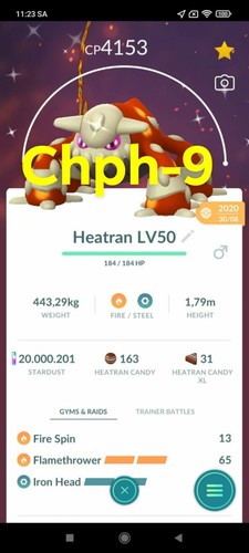 Pokemon shiny heatran lv50 - pokemon,